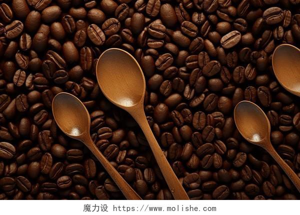 咖啡豆背景3D卡通AI插画